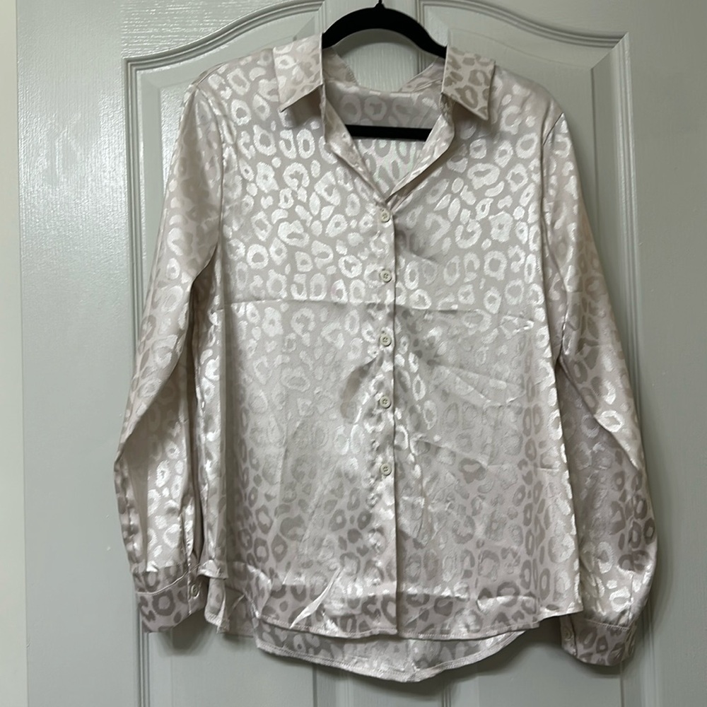 Satin Leopard Work Blouse
